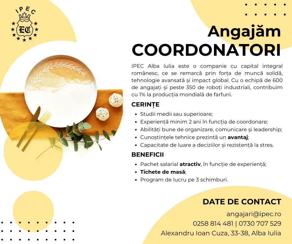 angajam coordonatori